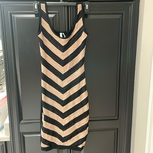 Black and Gold Chevron Tank Dress